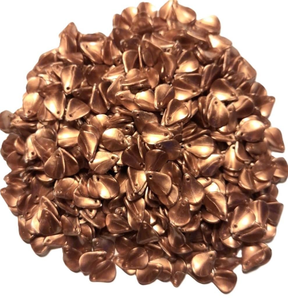 SALE partij 500 champagne bladvorm kralen 14x10 m, Verzenden, Nieuw, Kraal
