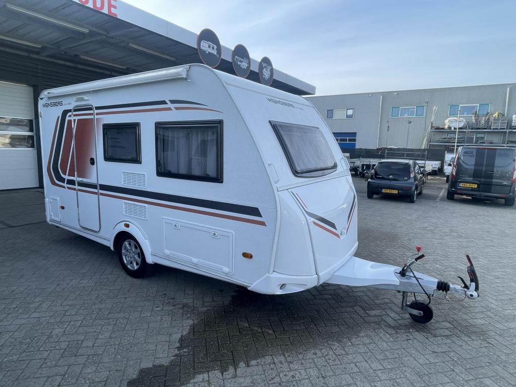 Weinsberg CaraOne 390 QD Lichtgewicht 4 Pers. Luif, Caravans en Kamperen, Caravans, Overige merken, Kachel, Bedrijf, Treinzit