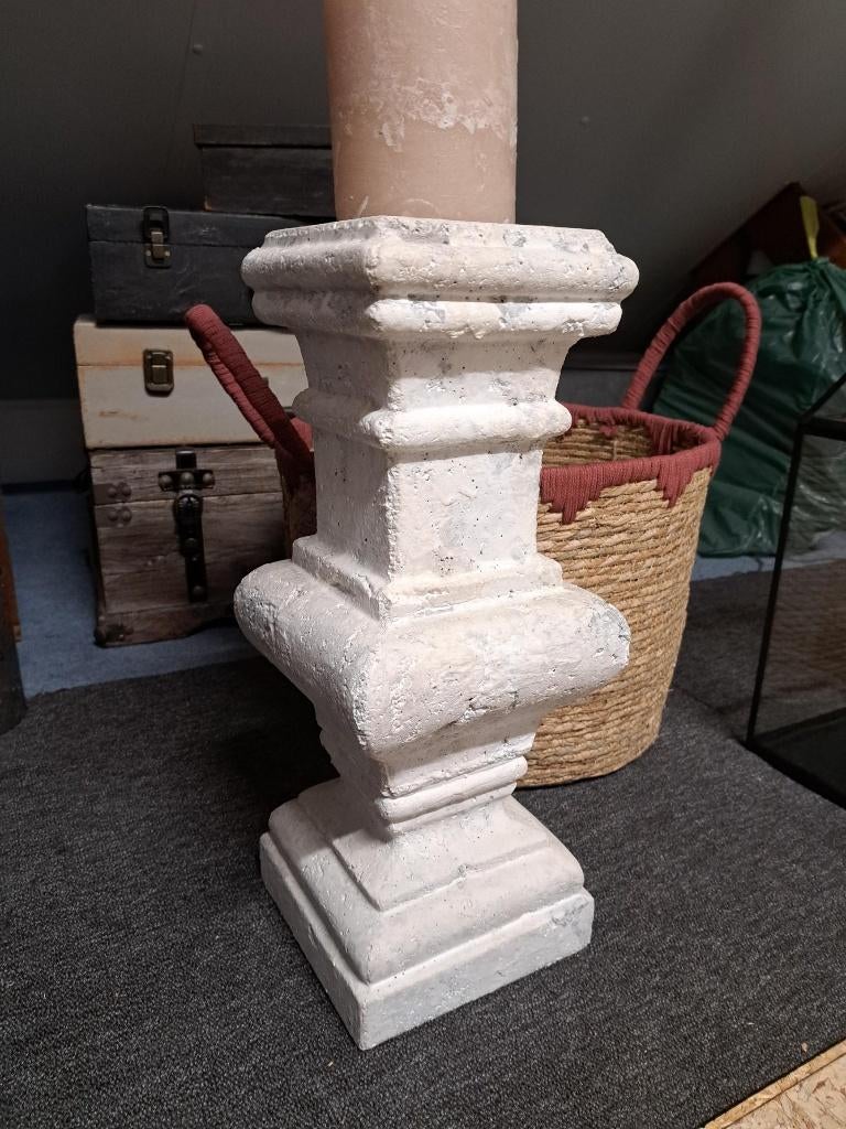 Prachtige grote unieke kandelaar van PTMD. Stoer en sober., Ophalen, Overige materialen, 25 tot 50 cm, Wit