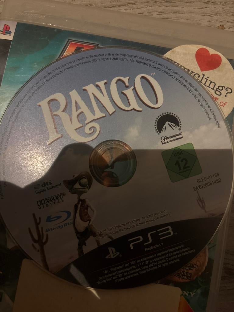 Rango - PS3 - DVD Los, Avontuur en Actie, Gebruikt, 1 speler, Ophalen of Verzenden