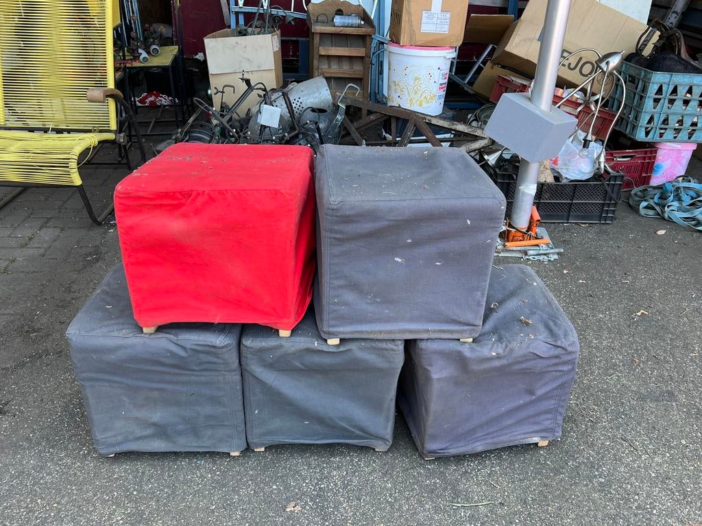 Vintage Ikea Pällbo krukjes zwar rood set/5, Ophalen, Gebruikt, Hout