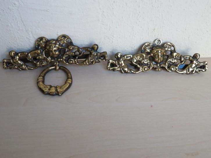 Messing schellekoord beslag, vooroorlogs, Antiek en Kunst, Curiosa en Brocante, Ophalen of Verzenden