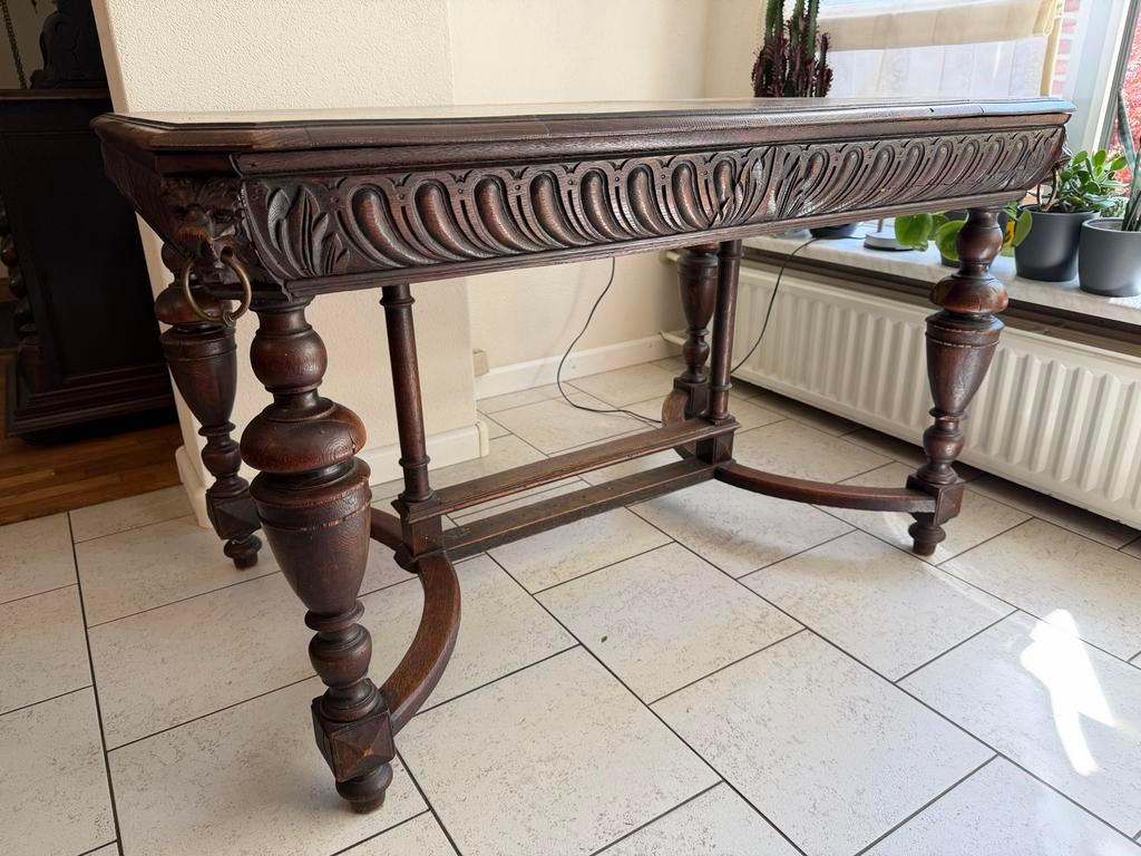 Mechelse antieke eettafel met 4 stoelen, Antiek en Kunst, Antiek | Meubels | Tafels, Ophalen