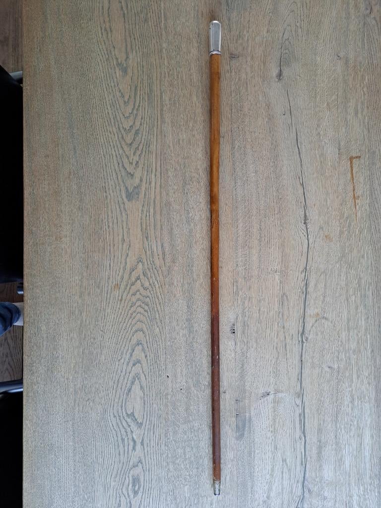 Antieke wandelstok met zilveren handvat, Ophalen of Verzenden