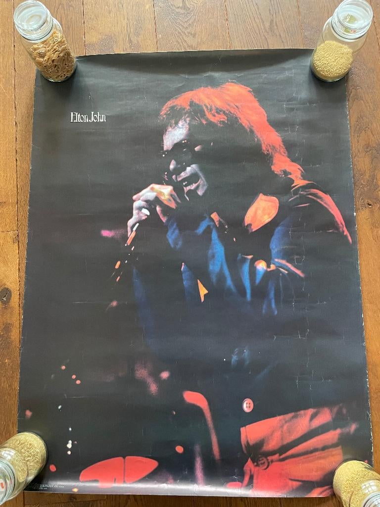 Vintage poster Elton John, Ophalen of Verzenden, Gebruikt, A1 t/m A3, Film en Tv