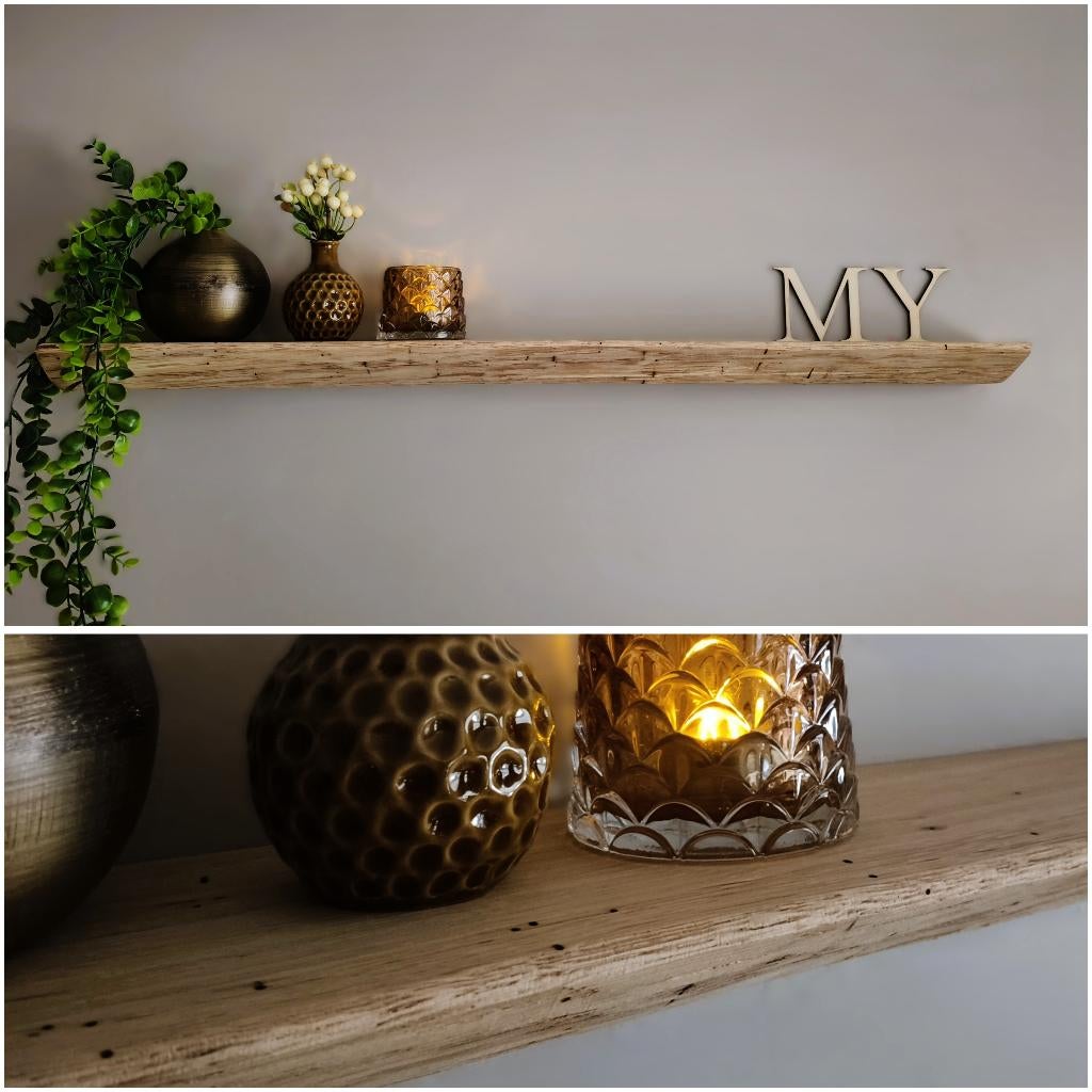 Zwevende eikenhouten wandplank decoratief schap 86cm #191, Houtatelier M.Y., Info@myhoutatelier.nl, Nieuw, Ophalen of Verzenden