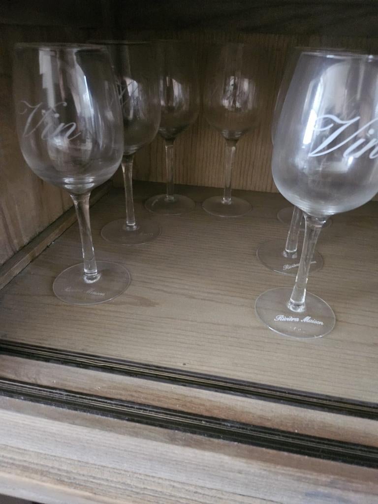 8 wijnglazen en karaf riviera maison, Glas of Glazen, Nieuw, Ophalen of Verzenden, Glas