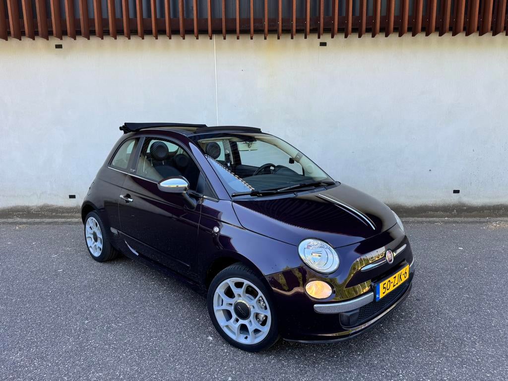 Fiat 500C Cabrio 85pk | NAP | PDC | Paars / Zwart, Overige kleuren, Cabriolet, Origineel Nederlands, Bedrijf