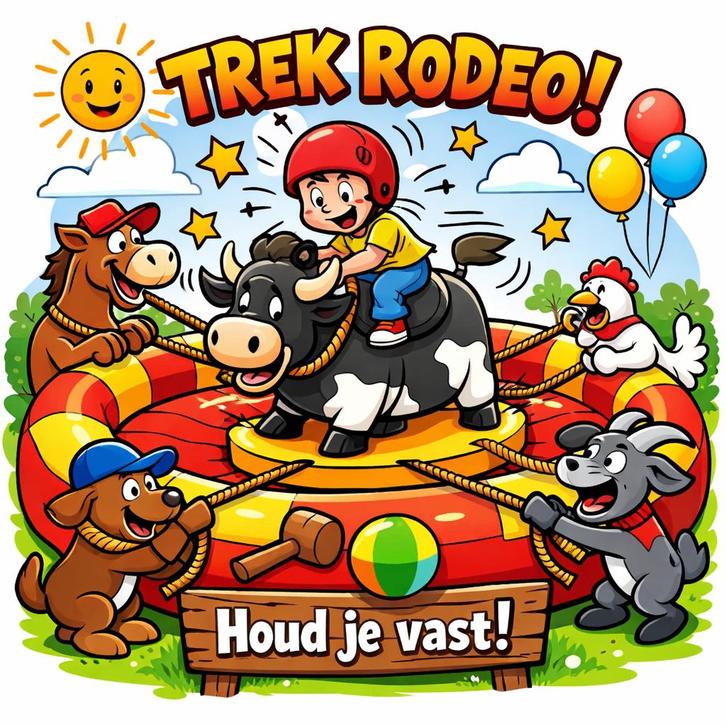 Partyfun Trekrodeo huren op feest of evenement, Hobby en Vrije tijd, Feestartikelen | Verhuur, Nieuw, Overige, Ophalen