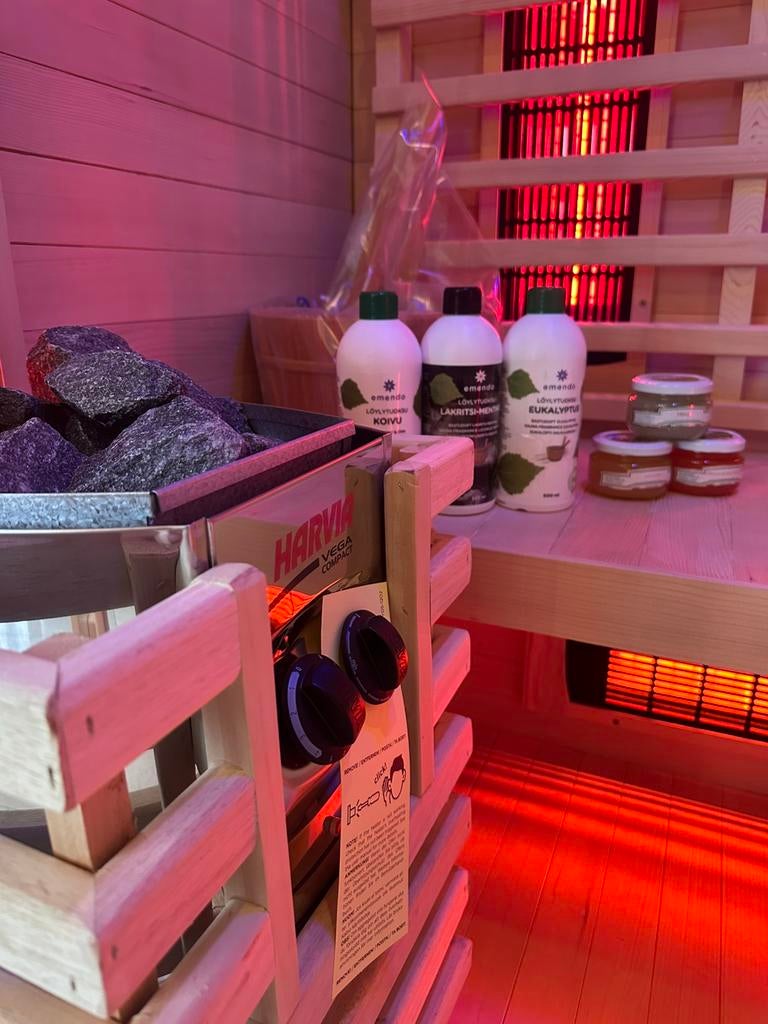 COMBI SAUNA INFRAROOD MET OPGIETKACHEL GRATIS MONTAGE! 🚚, Sport en Fitness, Sauna, ., Fins of Traditioneel, Ophalen of Verzenden