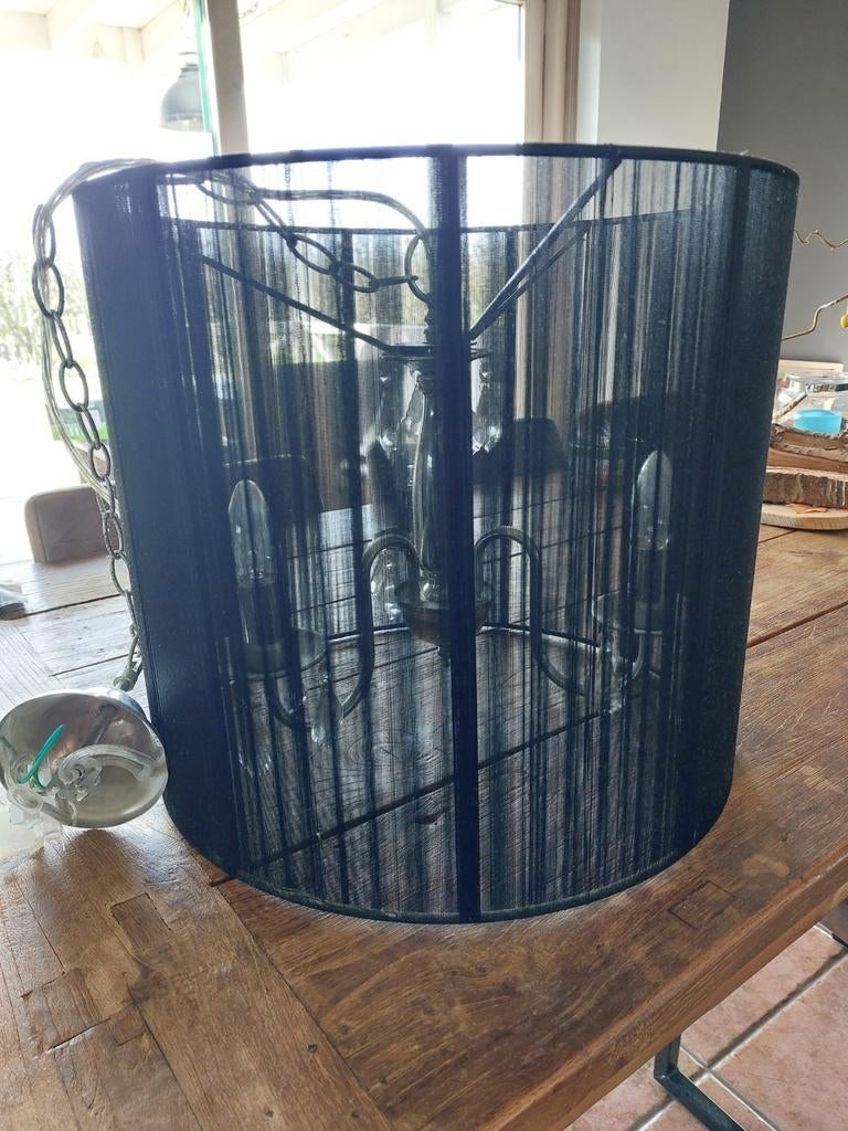 Hanglamp zwart 2 stuks, Huis en Inrichting, Lampen | Lampenkappen, Ophalen of Verzenden, Zwart, Rond, 25 tot 50 cm