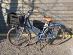 Stadsfiets met voordrager en krat - Blauw, 53 tot 56 cm, Versnellingen, Zo goed als nieuw, Ophalen