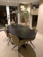 Ovale zwarte eiken eettafel - Piet Klerkx, Huis en Inrichting, Ophalen, 100 tot 150 cm, Eikenhout, 200 cm of meer