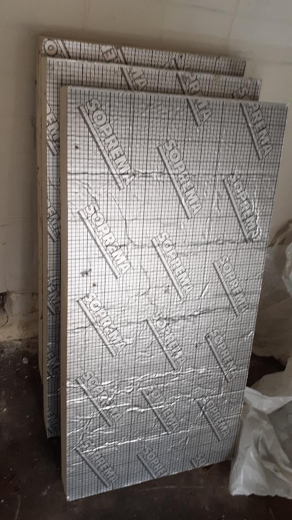 3 pir platen 80mm dik  60x120cm aluminium, Nieuw, Ophalen of Verzenden, Hardschuim (Pir), Minder dan 5 m²