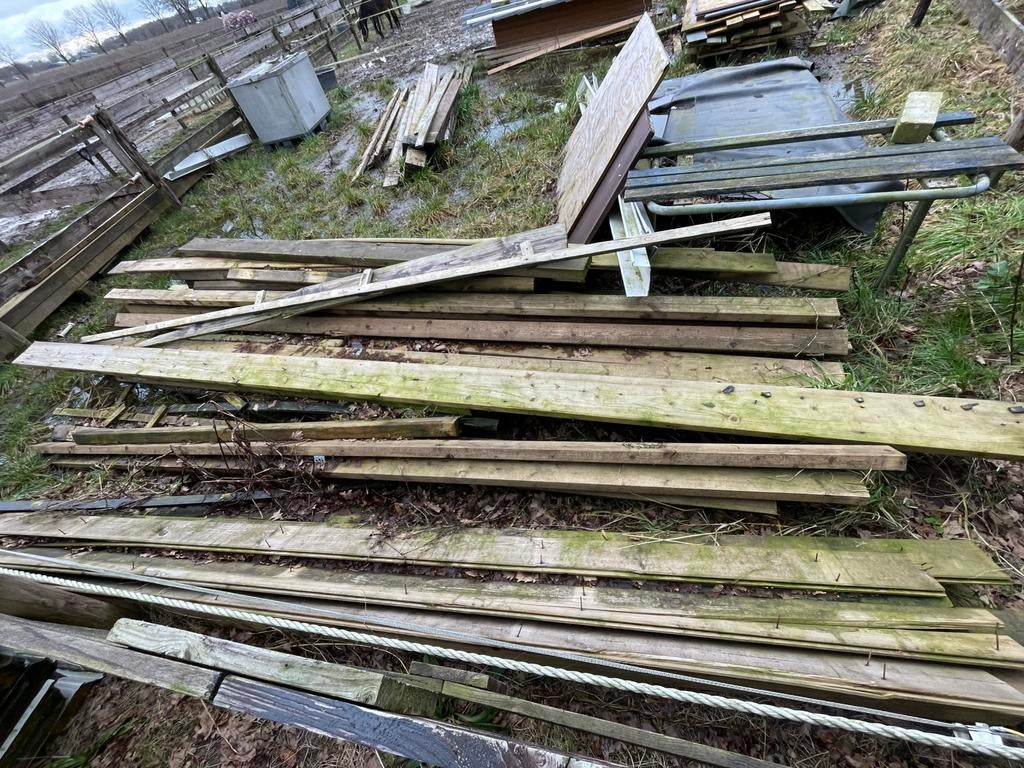 Hout, Doe-het-zelf en Verbouw, Hout en Planken, Ophalen of Verzenden, Zo goed als nieuw, 50 mm of meer, Balk