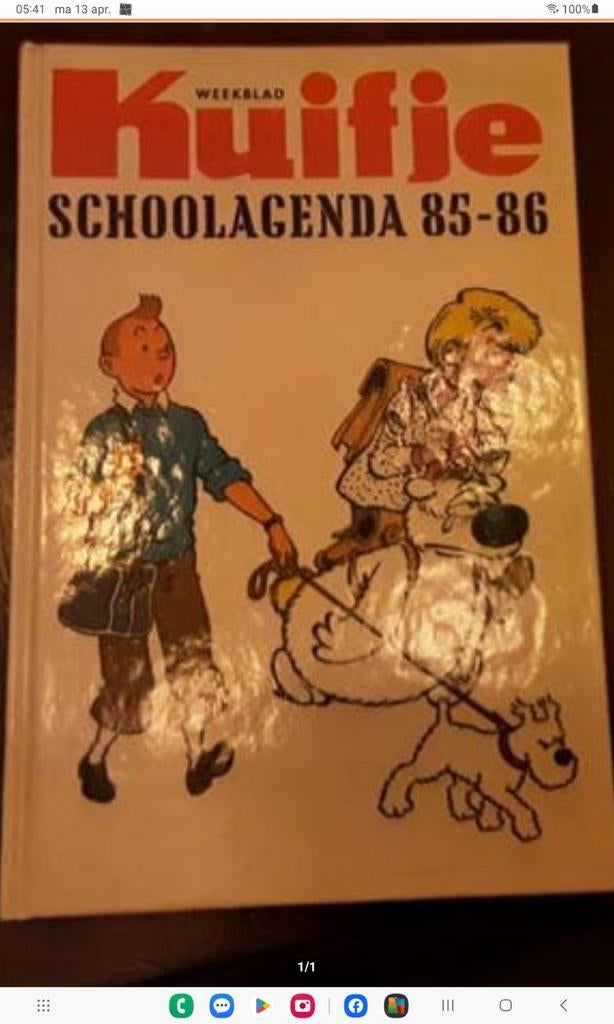 Kuifje schoolagenda 85-86., Eén stripboek, Ophalen of Verzenden