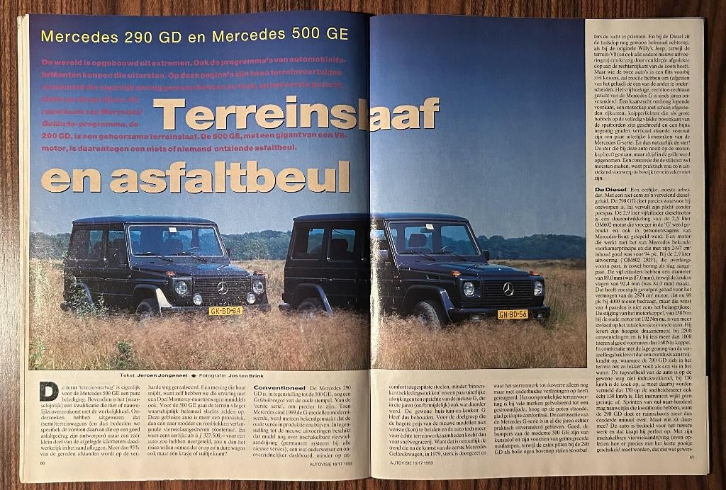 Testen van Mercedes G W460 (oa 230 GE - 300 GD - 500 GE ), Gelezen, Autovisie, Mercedes, Ophalen of Verzenden