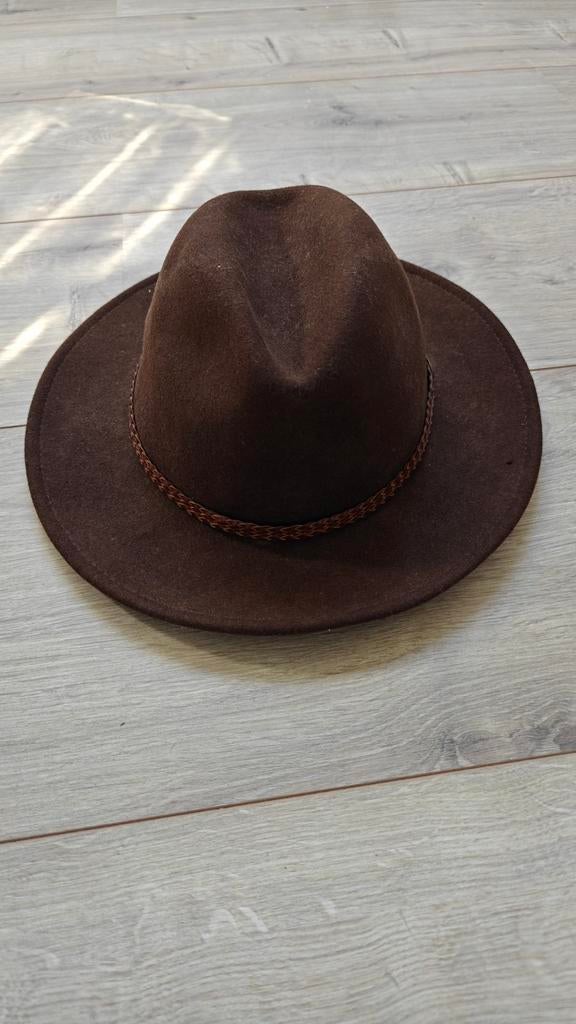 Bruine wollen hoed - Maat 58, Hoed, Ophalen of Verzenden, Onbekend, Gedragen