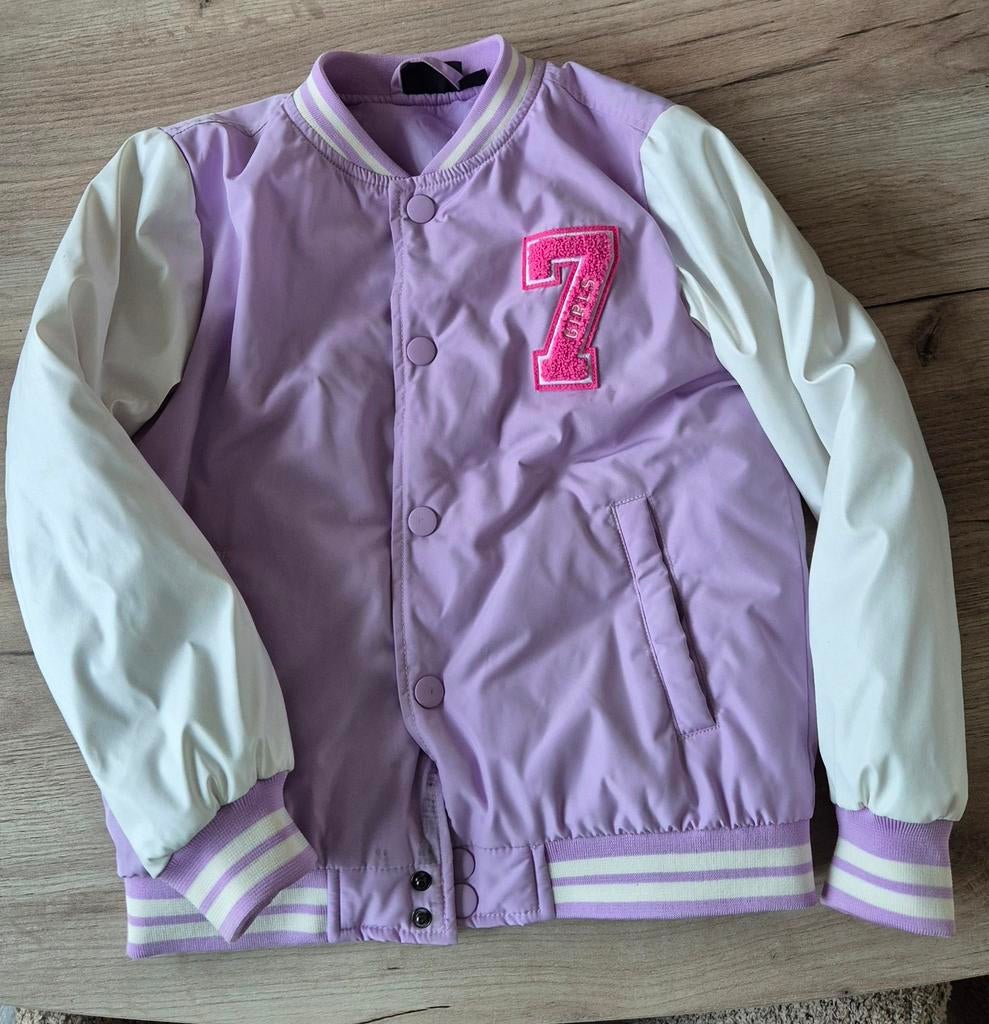 Zomerjas bomberjack lila maat 134, Ophalen of Verzenden, Zo goed als nieuw, Meisje, Jas