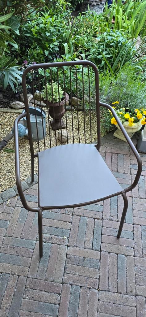 Tuinstoel Pleun bruin metaal, Tuin en Terras, Tuinstoelen, Ophalen, Metaal
