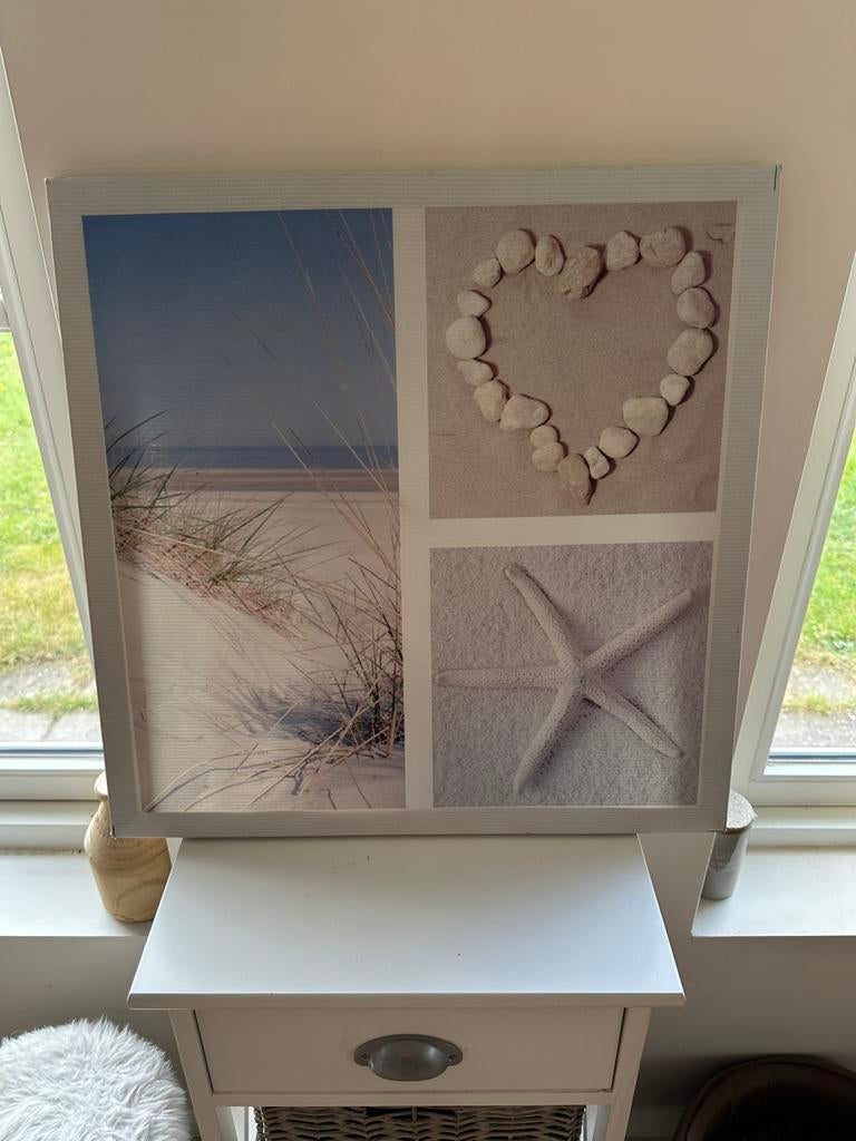 Canvas strand schilderij, Ophalen, 50 tot 75 cm, Zo goed als nieuw, Schilderij