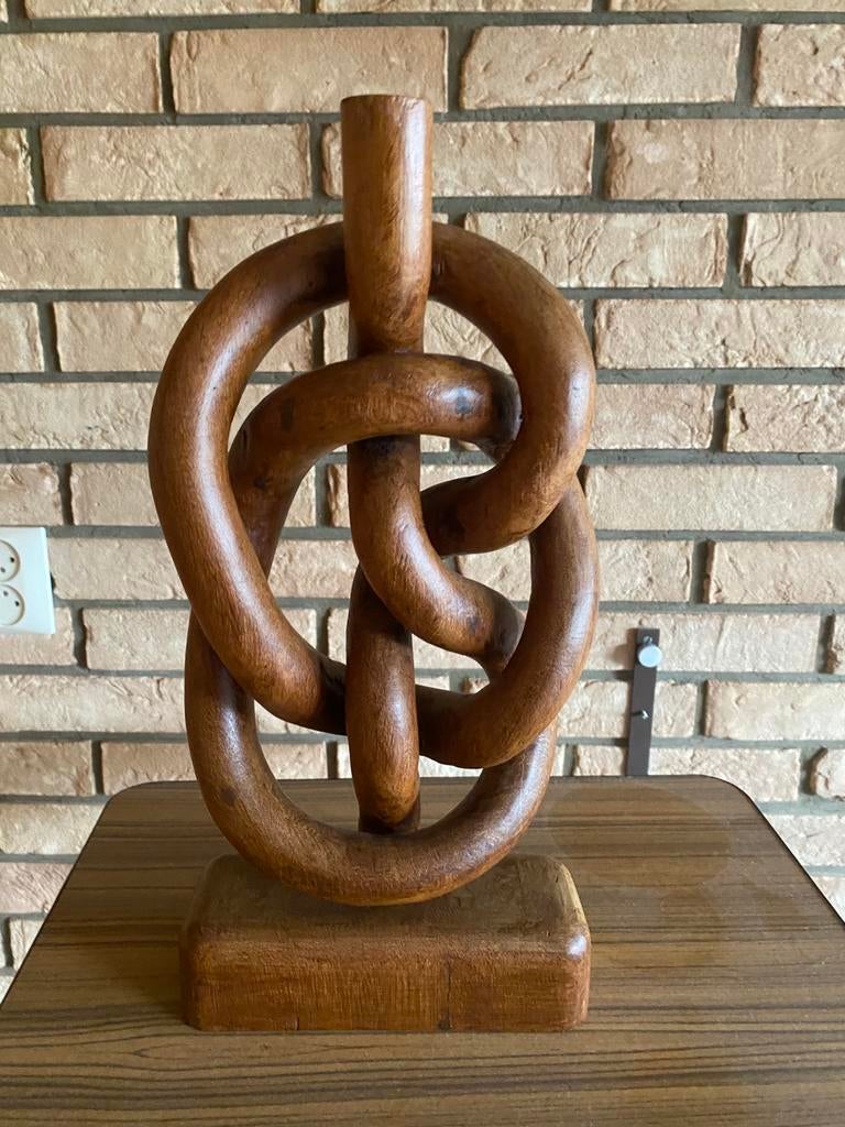 houten sculptuur getiteld "Knot of Agreement", Antiek en Kunst, Ophalen of Verzenden