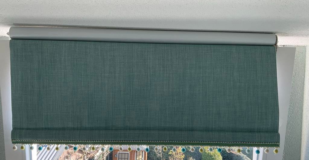 Rolgordijn blauw/groen 95 x 100 cm. Nieuw. 2 stuks, Nieuw, Modern, 50 tot 100 cm, Ophalen of Verzenden