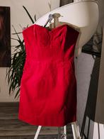 Rode fluwelen strapless jurk, H&M, Ophalen of Verzenden, Zo goed als nieuw, Maat 36 (S)