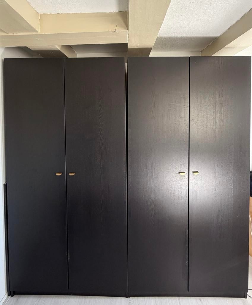 2x Zwartbruine Ikea Pax kasten 201x58x100cm, Ophalen, 100 tot 150 cm, 200 cm of meer, Zo goed als nieuw