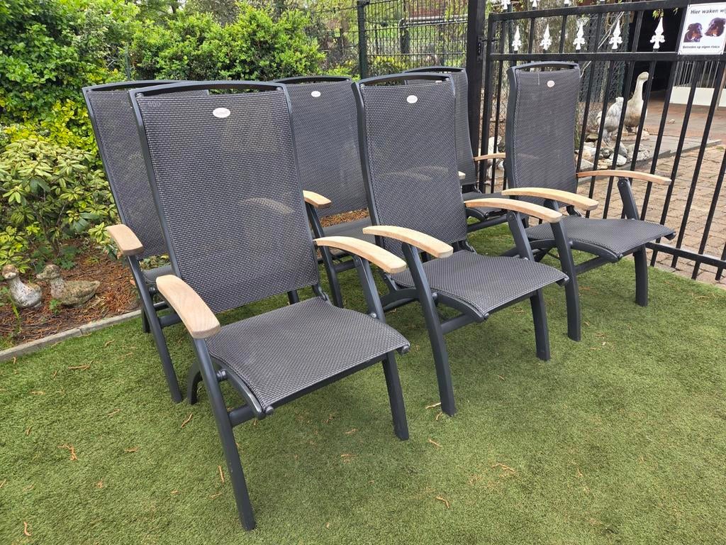 6 hartman davinci tuinstoelen, Ophalen, Gebruikt, Verstelbaar