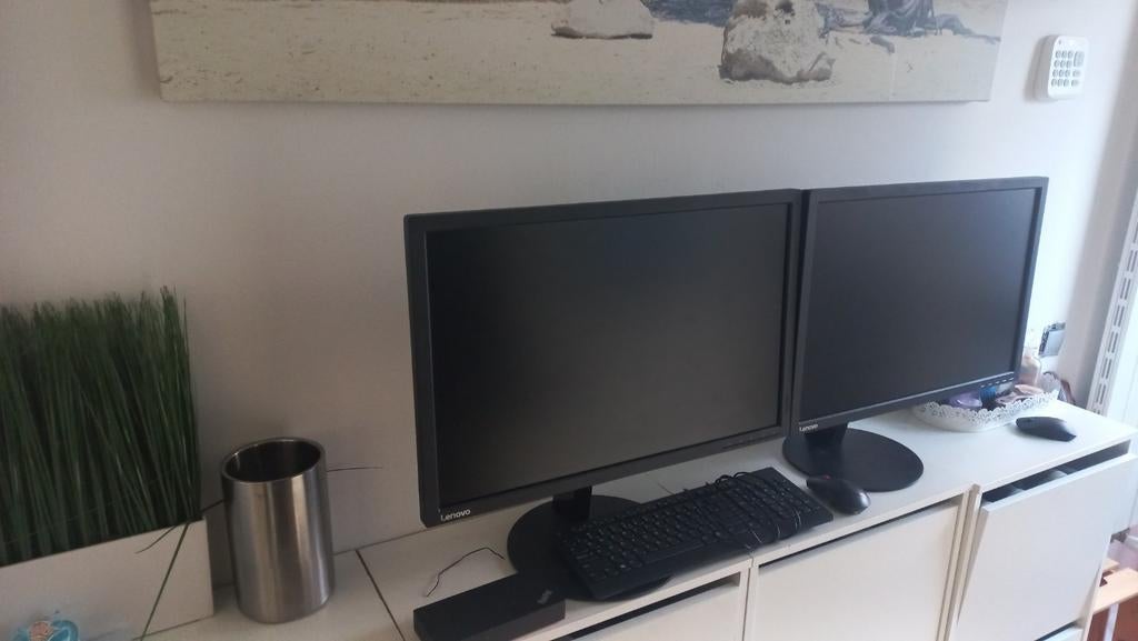 Lenovo Thuiswerkplek Compleet: , 2 Schermen, Muis, To, Ophalen of Verzenden, Lenovo, Docking station, Gebruikt