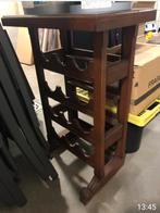 Vintage Houten wijnrek 12 Flessen Brutalistisch Wijn Rek, Ophalen, Minder dan 50 cm, Hout