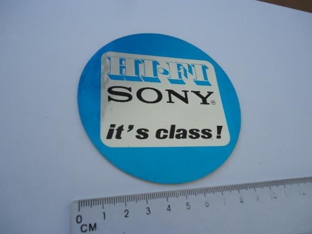 sticker oud SONY HIFI origineel vintage retro stereotoren, Verzamelen, Verzenden, Zo goed als nieuw, Bedrijf of Vereniging