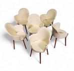 6 Sintesi Gogo chairs with wooden legs Marcello Ziliani, Ophalen, Gebruikt, Vijf, Zes of meer stoelen, Wit