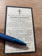 Braakman Gerardus 1830 Gorsel 1910 Zutphen, Verzamelen, Ophalen of Verzenden, Bidprentje