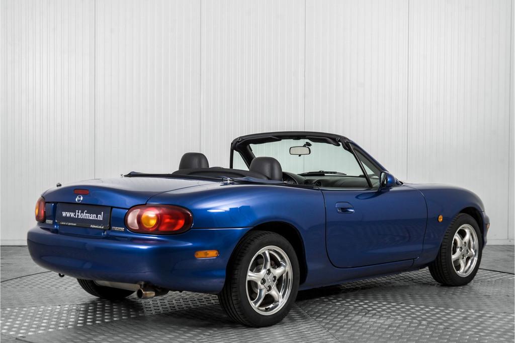 Mazda MX-5 1.8i 10th Anniversary (bj 1999), Auto's, Achterwielaandrijving, 4 cilinders, Cabriolet, Blauw