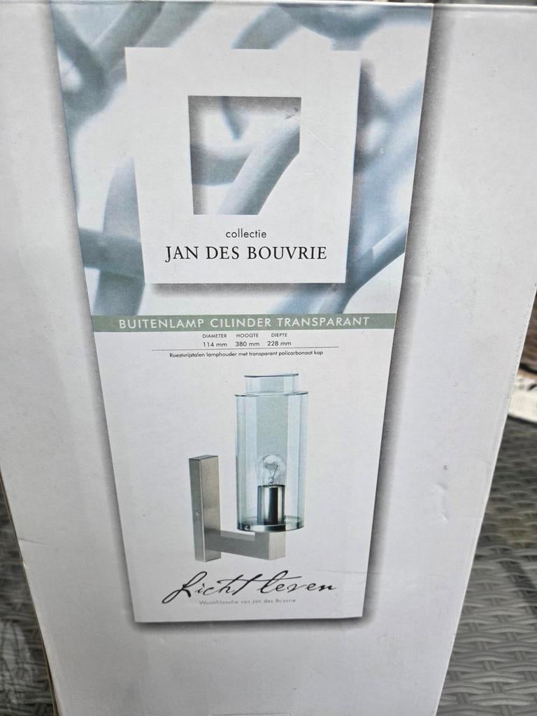 4x nieuw in doos Jan des bouvrie  buitenverlichting., Tuin en Terras, Buitenverlichting, Ophalen, Wandlamp, Nieuw, Netvoeding