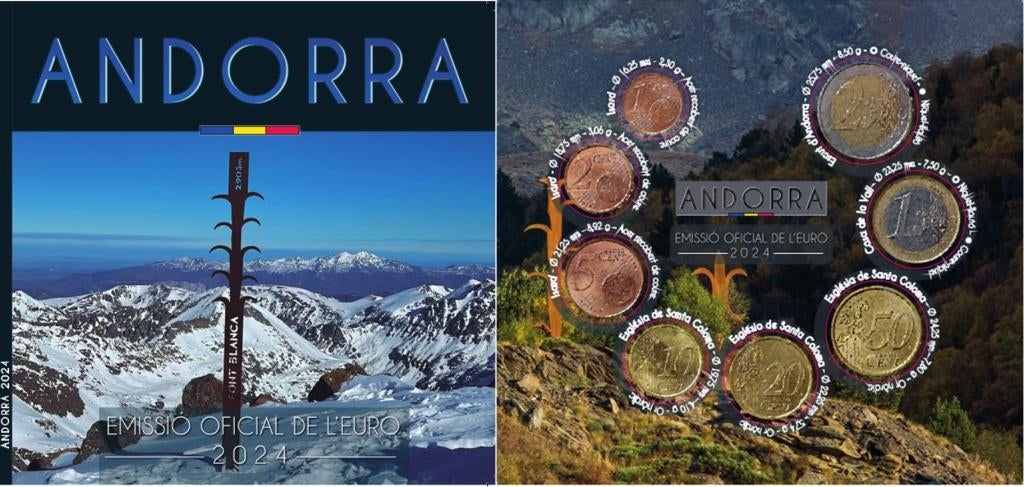 BU set Andorra 2024 Blister - 1 cent tm 2 euro, Ophalen of Verzenden, Overige landen, Overige waardes, Setje