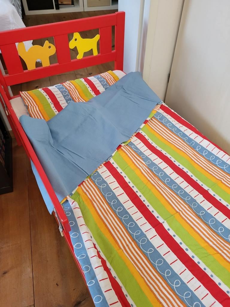 Compleet Peuterbed - 160x70 - Ikea Kritter, Ophalen of Verzenden, 140 tot 160 cm, 70 tot 85 cm, Lattenbodem