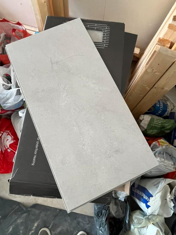 PVC klik laminaat Stone Concrete Sand 30 m2, Doe-het-zelf en Verbouw, Platen en Panelen, Nieuw, Overige materialen, Minder dan 20 mm