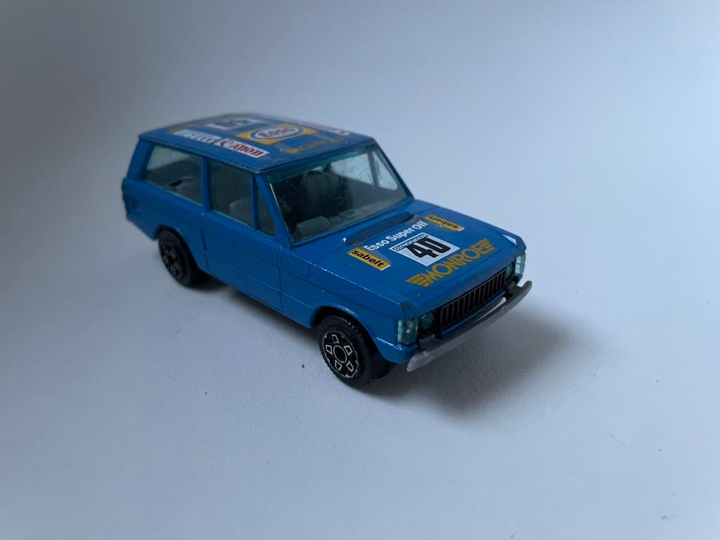 model Land Range Rover 3-d, blauw, stickers, Bburago ca 1/43, Ophalen of Verzenden, Gebruikt, Auto