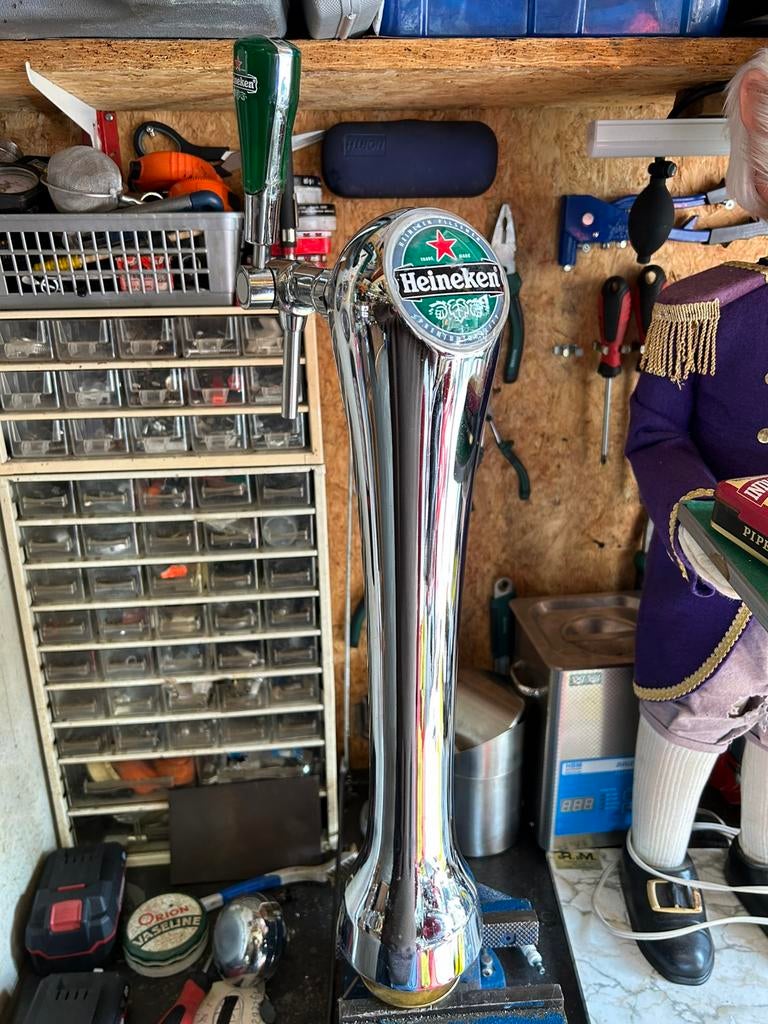 Heineken Tap kraan tap zuil met lens, Verzamelen, Merken en Reclamevoorwerpen, Ophalen, Gebruikt, Gebruiksvoorwerp