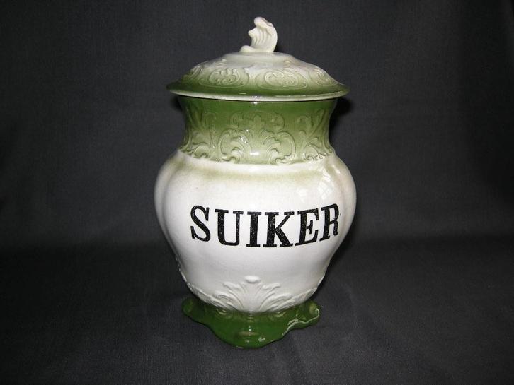 Petrus Regout, voorraadpot "suiker", Antiek en Kunst, Antiek | Servies los, Ophalen of Verzenden