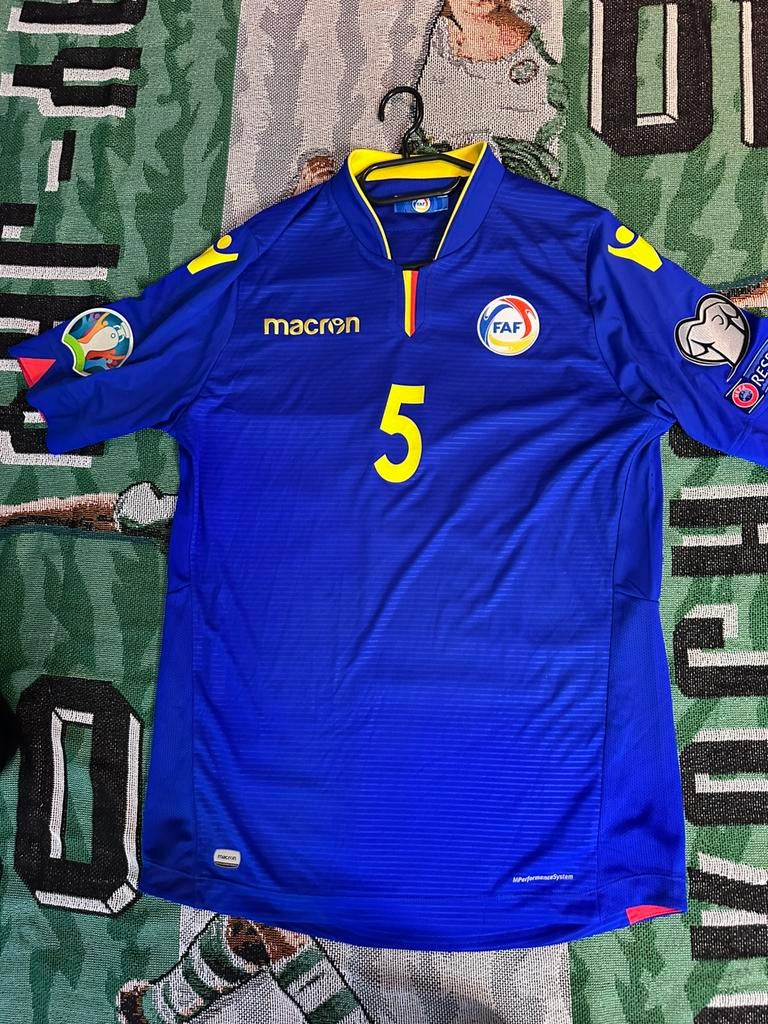 Matchworn Andorra voetbal shirt uit 2016/18, Maat XL, Ophalen of Verzenden, Zo goed als nieuw, Shirt