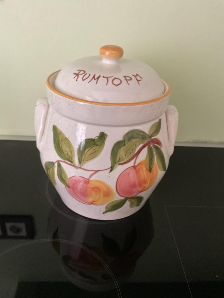 Vintage Rumtopf - Keramische Pot met Fruitdecoratie, Ophalen of Verzenden