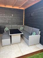 Tuinset met hoekbank en tafel, Ophalen, Gebruikt, Meer dan 8 zitplaatsen, Wicker