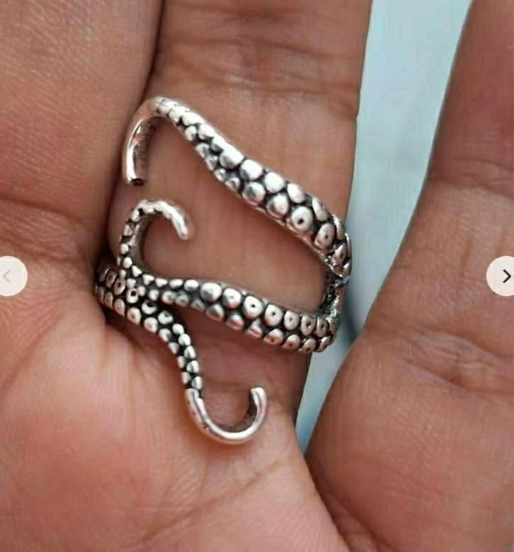 Ring Kraken octopus diepzee zeemonster tentacles pirates, Ophalen of Verzenden, Nieuw, Dame of Heer, Met edelsteen