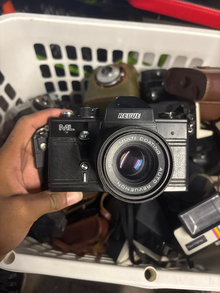 Revue ML Spiegelreflexcamera met Revuenon 50mm f/1.8 lens, Verzenden, Gebruikt, Spiegelreflex, Overige Merken