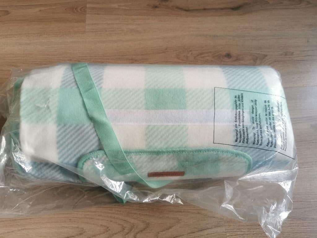 Groen geblokt picknickkleed (polyester) voor buitengebruik, Ophalen of Verzenden