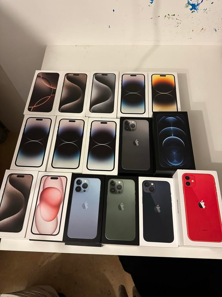 34x Originele iPhone doosjes van XR tot 16 PRO MAX, Gebruikt, Overige typen, Ophalen of Verzenden, IPhone XR